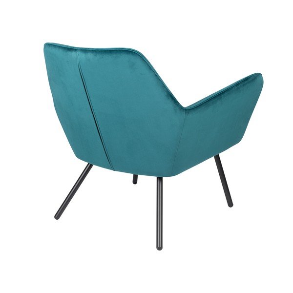 Bon türkizkék bársony fotel - White Label-image-4