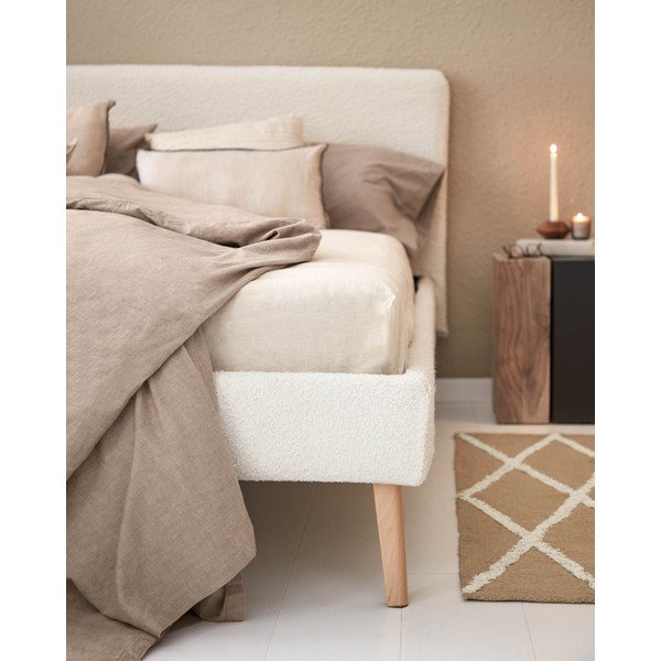 Lydia világosszürke kétszemélyes ágy, 160 x 200 cm - Kave Home-image-1