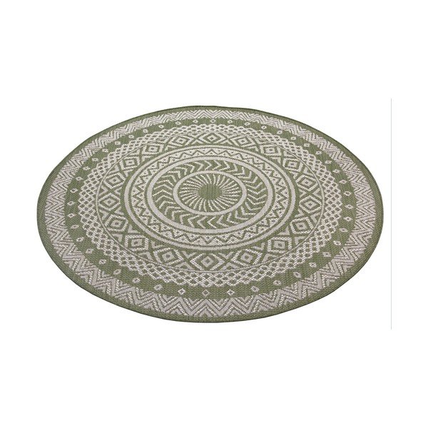 Round zöld-bézs kültéri szőnyeg, ø 120 cm - Ragami-image-2