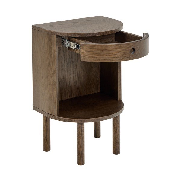 Sötét natúr színű éjjeliszekrény tölgyfa dekorral Paron – Actona-image-3