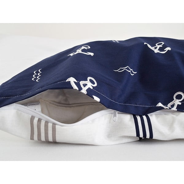 Sötétkék egyszemélyes krepp ágyneműhuzat 140x200 cm Exclusive – B.E.S.-image-4