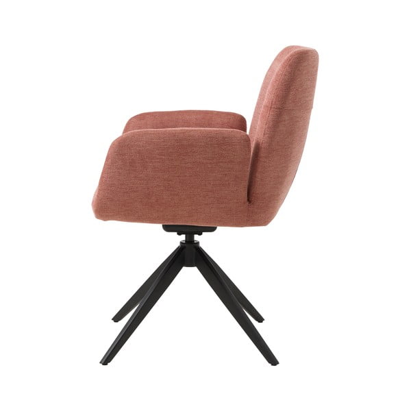 Rózsaszín kárpitozott karfás étkezőfotel Roxana – Unique Furniture-image-3