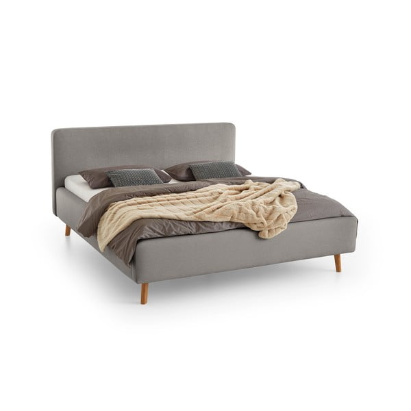 Szürke kárpitozott egyszemélyes ágy ágyrács nélkül 120x200 cm Mattis – Meise Möbel-image-2