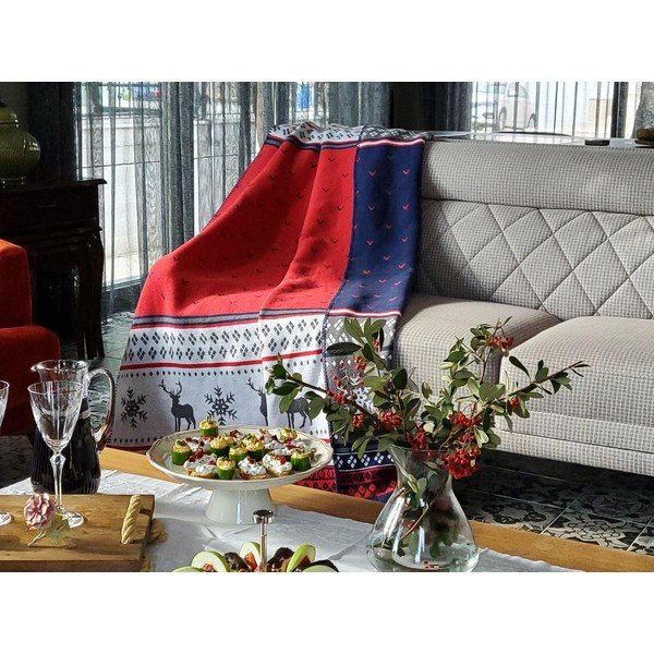 Karácsonyi pamut takaró 200x150 cm - Mila Home-image-1