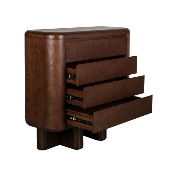 Sötét natúr színű komód kőrisfa dekorral 100x98x40 cm Herman – Dutchbone-image-4