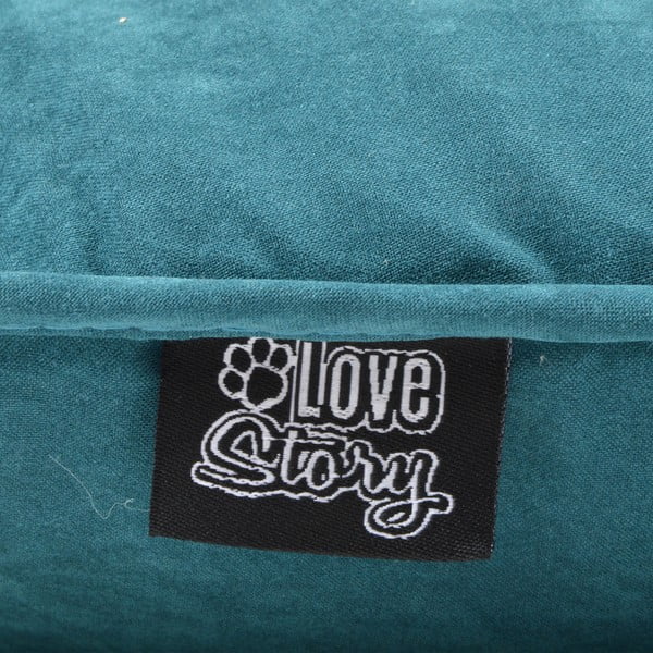 Petróleumkék fekhely kutyáknak 52x69 cm – Love Story-image-2