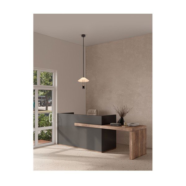 Matt fekete alumínium LED függőlámpa akrilüveg búrával ø 22 cm Anafi – Nova Luce-image-1