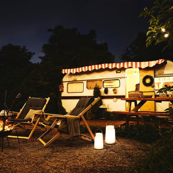 Fehér-barna LED asztali lámpa (magasság 26 cm) Collgar – Fischer & Honsel-image-1