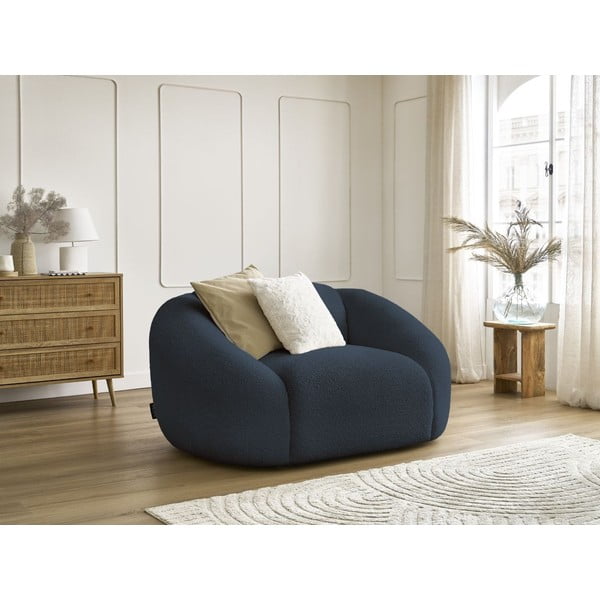 Sötétkék buklé fotel Tina – Bobochic Paris-image-1