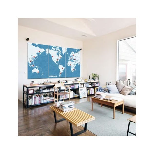 Pin World XL kék falitérkép, 198 x 124 cm - Palomar-image-1