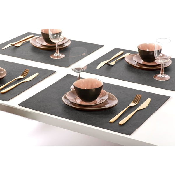 Troja Rectangle fekete műbőr tányéralátét, 33 x 45 cm - ZicZac-image-1
