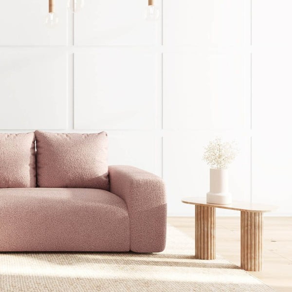 Rózsaszín buklé sarokkanapé (bal oldali-heverő résszel) Monce – Rodier-image-4