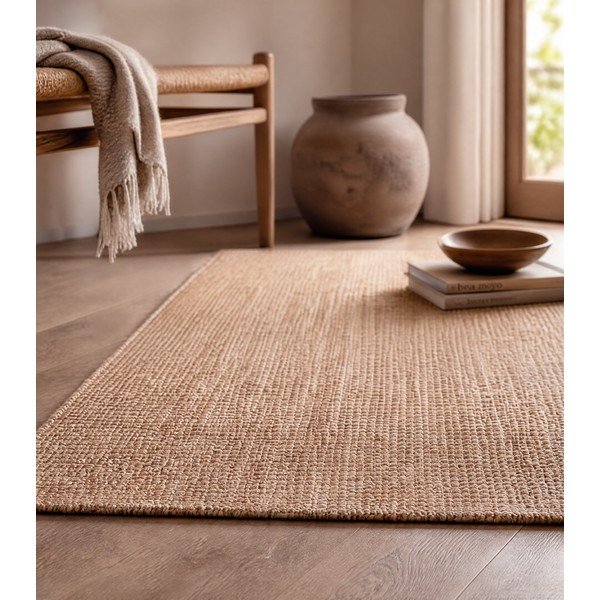 Natúr színű juta futószőnyeg 80x200 cm Bouclé – Hanse Home-image-3
