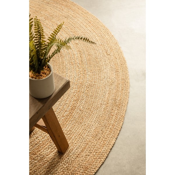 Natúr színű kétoldalas juta kerek szőnyeg ø 140 cm Braided – Hanse Home-image-4