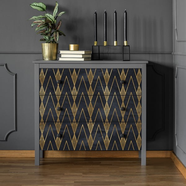 Ragnar fekete-aranyszínű dekorációs bútortapéta - Ambiance-image-1