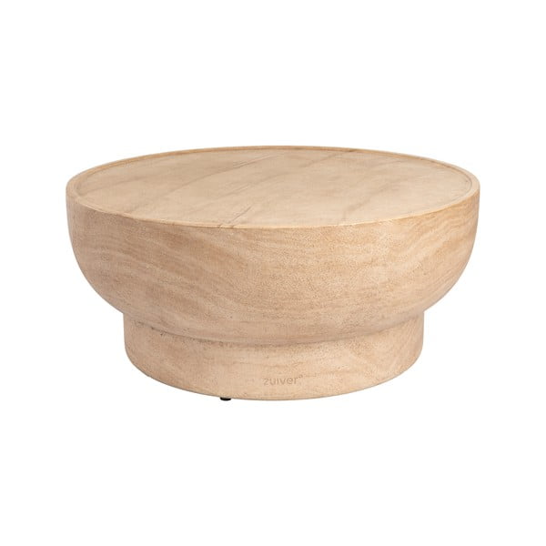 Natúr színű kerek dohányzóasztal kő dekorral ø 80 cm Noble – Zuiver