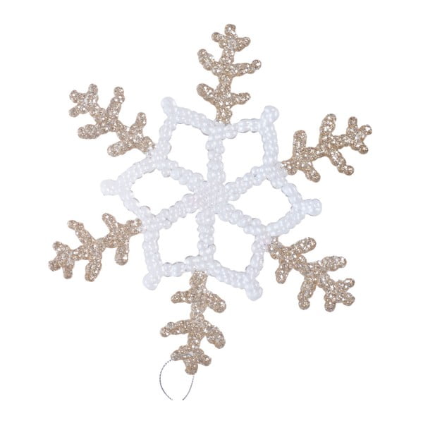 Snowflake bézs-arany színű felfüggeszthető dekoráció, ⌀ 20 cm - Ewax