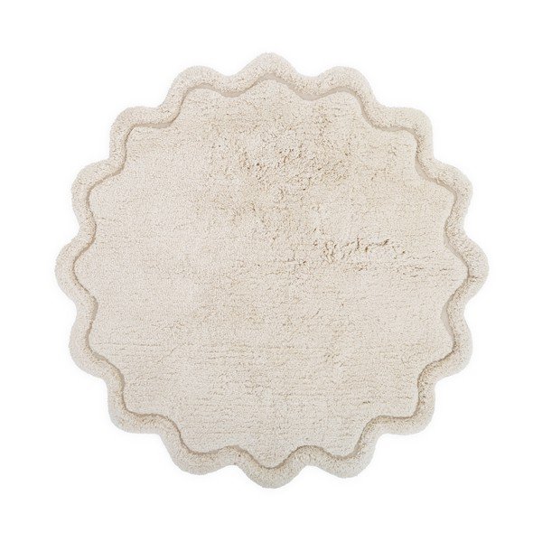 Krémszínű mosható kézi szövésű pamut kerek szőnyeg ø 110 cm Sweet April Ecru – Nattiot