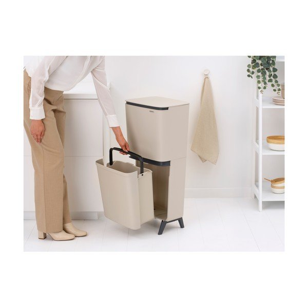 Bézs műanyag szelektív szemetes 25+10+10 l SortUp Recycle Hi – Brabantia-image-2