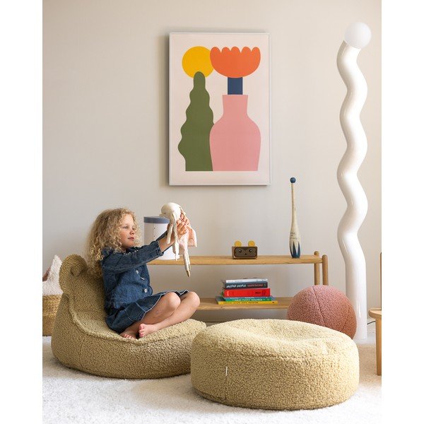 Zöld buklé gyerek babzsákfotel Round – Wigiwama-image-1