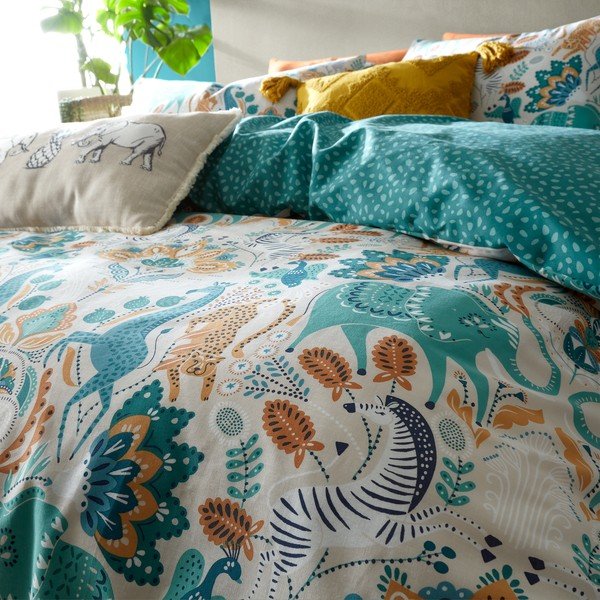 Pamut ágyneműhuzat 200x135 cm Carnival Animals - Pineapple Elephant-image-3
