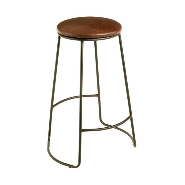 Fekete-barna kárpitozott bárszék (ülésmagasság 64 cm) Brixton – Premier Housewares