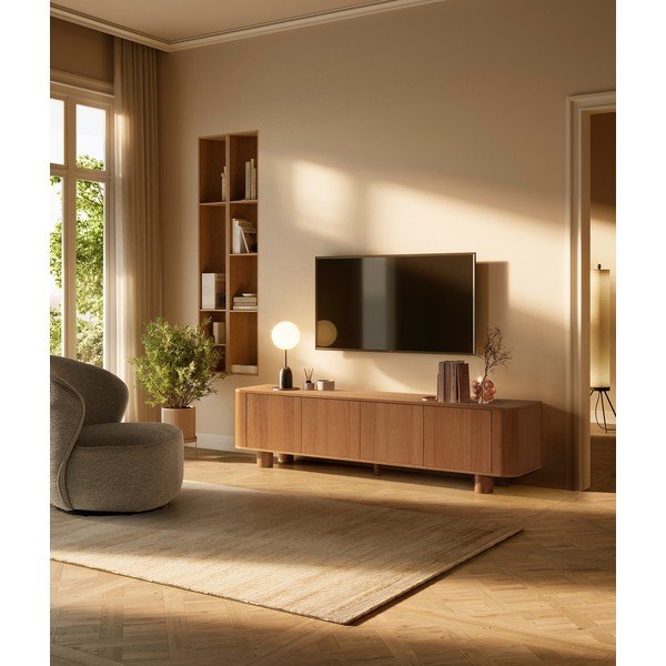 Natúr színű TV-állvány tölgyfa dekorral 180x50,5x40 cm Padoc – MOME-image-1