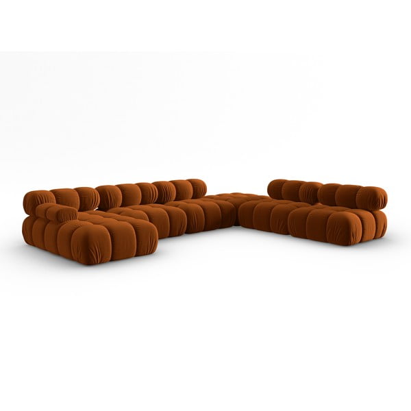 Narancssárga bársony kanapé 379 cm Bellis – Micadoni Home-image-3