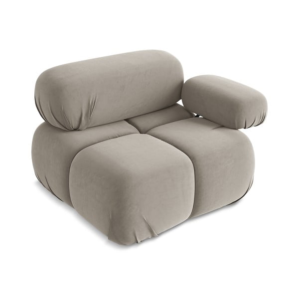 Bézs bársony kanapé modul (jobb oldali) Lokua – Makamii-image-3