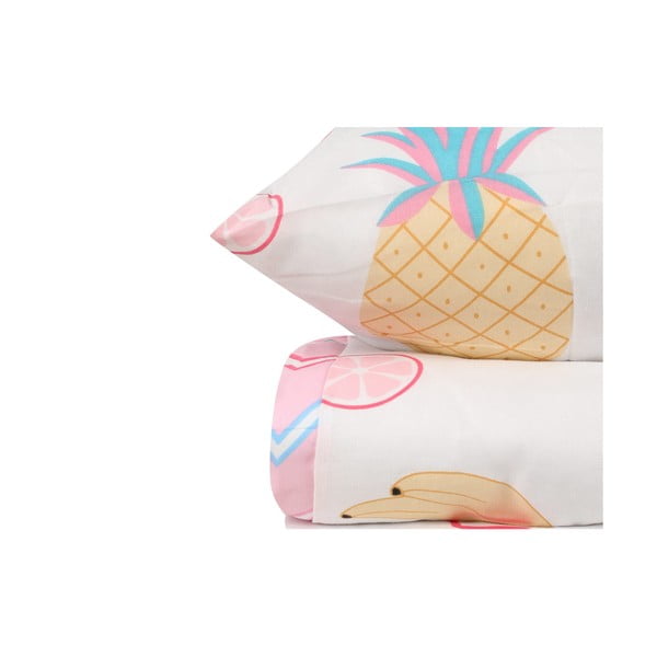 Fehér-rózsaszín egyszemélyes gyerek ágyneműhuzat 140x200 cm Kokteyl – Mijolnir-image-2