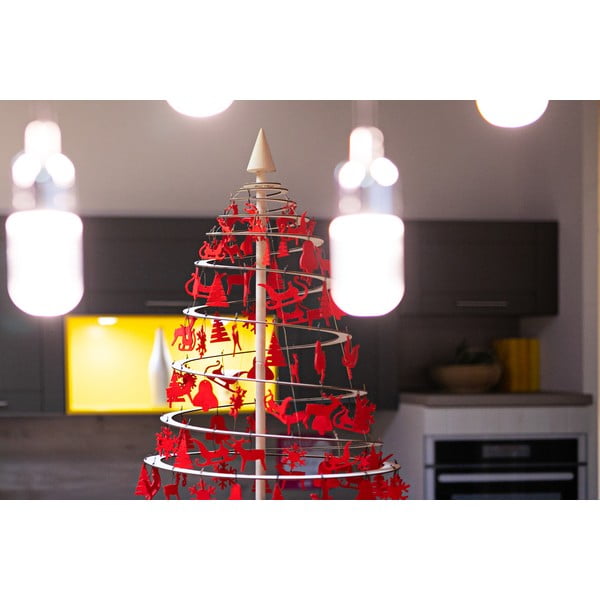 Medium 10 db-os piros, filc karácsonyi dekoráció szett - Spira-image-3