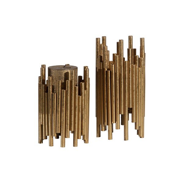 Aranyszínű fém gyertyatartó, magasság 18 cm - BePureHome-image-3