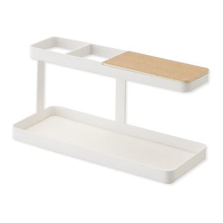 Tower Desk Bar fehér multifunkciós állvány bükkfa részletekkel - YAMAZAKI