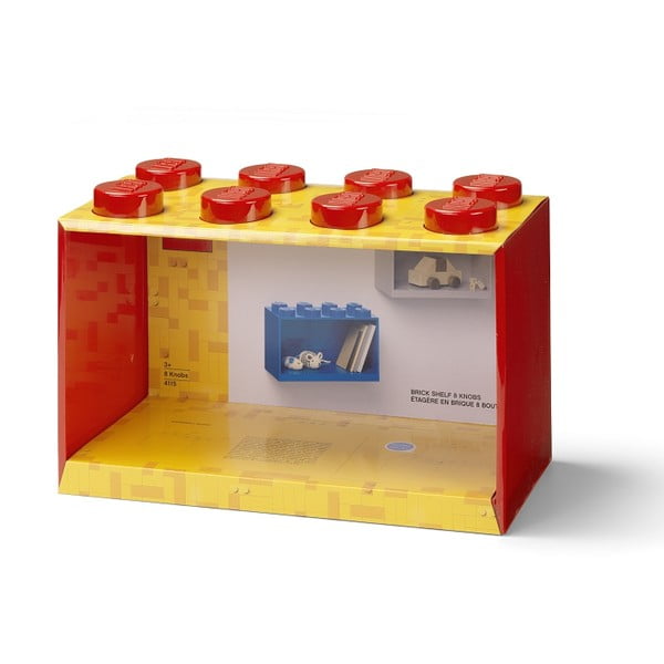 Brick 8 gyerek piros fali polc - LEGO®-image-1