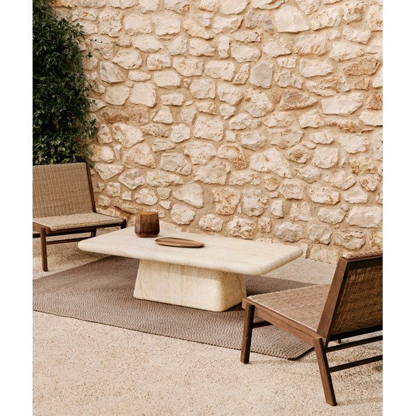 Beton kerti dohányzóasztal 70x140 cm Drasi – Kave Home-image-1