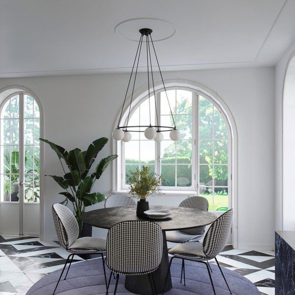 Fehér-fekete függőlámpa üveg búrával Umerta – Sollux-image-4