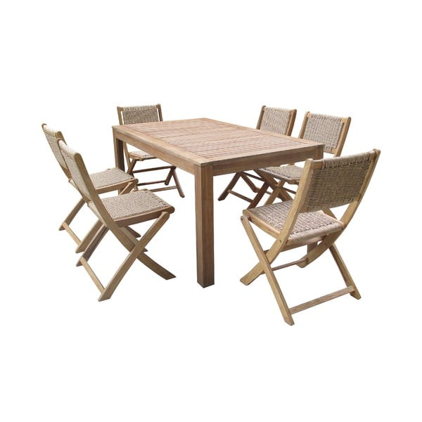 Falcon Natural akácfa kerti bútor szett asztallal és 4 db székkel - Ezeis