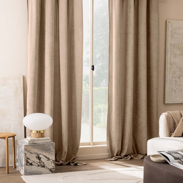 Világosbarna buklé függöny 140x260 cm Winona – douceur d'intérieur-image-1