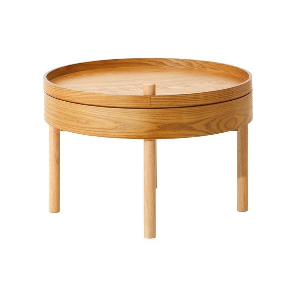 Kerek tárolóasztal borovi fenyő dekorral ø 60 cm Viborg – Premier Housewares