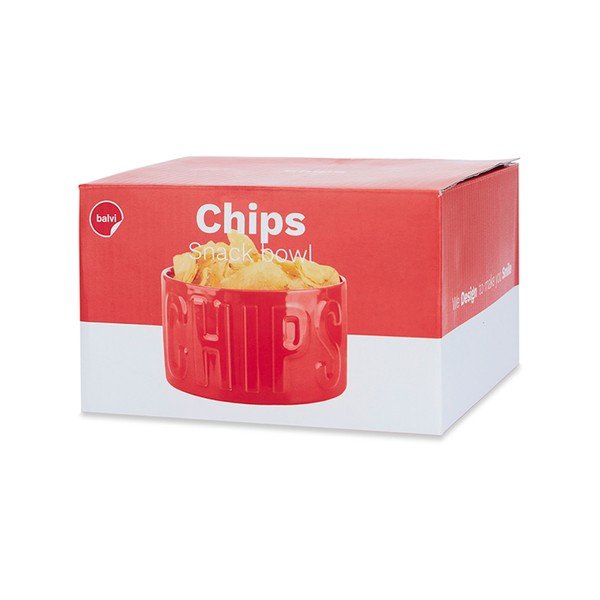 Piros kerámia szervírozó tálka 1 l Chips – Balvi-image-3