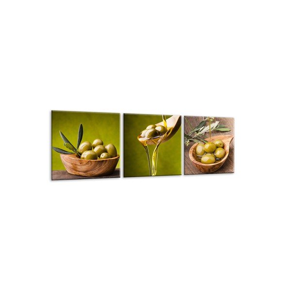 Glasspik Set Olives 3 részes kép szett, - Styler-image-2