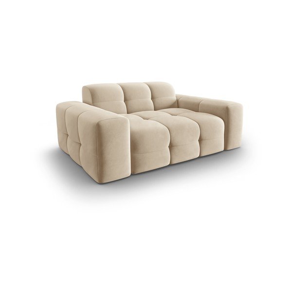Bézs bársony kanapé 156 cm Kendal – Micadoni Home-image-4