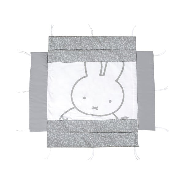 Fehér-szürke pamutkeverék rácsvédő 96 cm Miffy – Roba