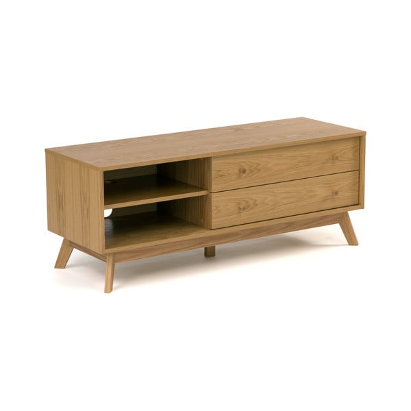 Natúr színű TV-állvány tölgyfa dekorral 130x50 cm Kensal – Woodman-image-2
