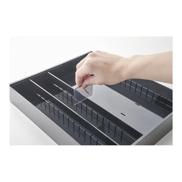 Fekete műanyag evőeszköztartó fiókba 47,5 x 35 cm - YAMAZAKI-image-3