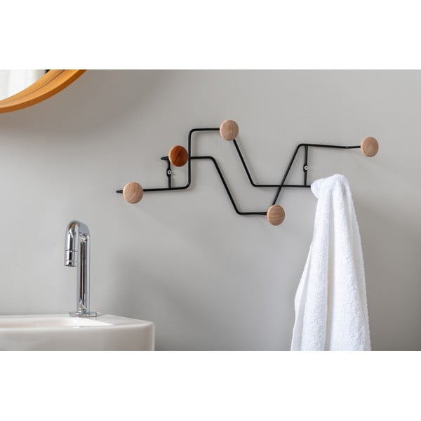 Fekete fém fali fogas  Zig Zag – PT LIVING-image-1