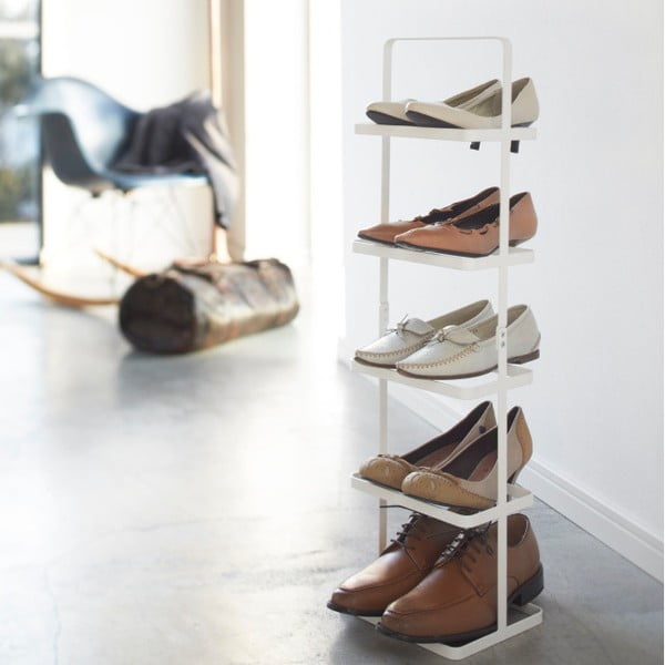Fehér fém cipőtartó állvány Tower Shoe Rack – YAMAZAKI-image-2
