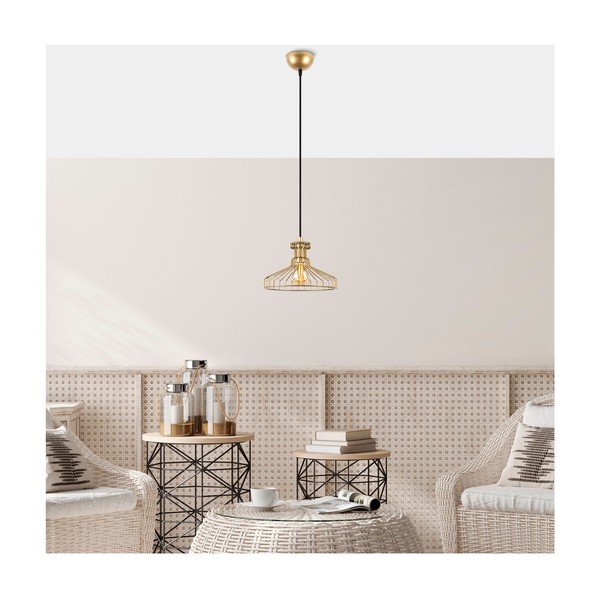 Aranyszínű függőlámpa fém búrával ø 23 cm Events – Opviq lights-image-1