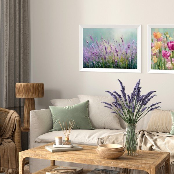 Nyomtatott keretezett kép 75x56 cm Lavender – Styler-image-1