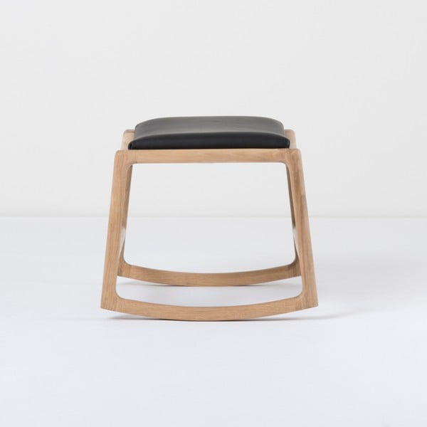 Dedo tömör tölgyfa ülőke, fekete bivalybőr ülőkével - Gazzda-image-1